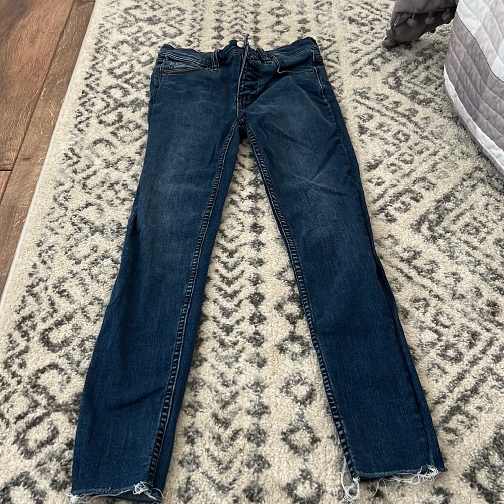 Free people button fly stretch skinny jeans